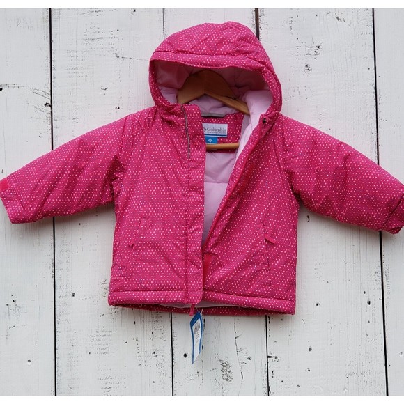 COLUMBIA Kids Puffer Hooded Jacket Coat Sz 2T NEW Pink Light weight